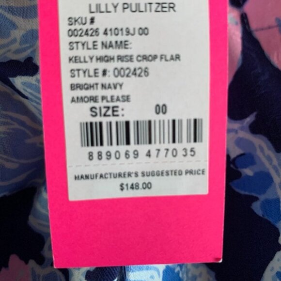 Lilly Pulitzer‎ Kelly High Rise Crop Flare size 00 - Picture 7 of 7